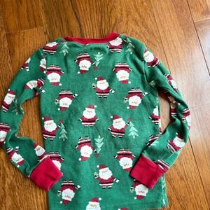 Kids Carter's Christmas Santa Pajamas Size 4T Green Red Long Sleeve